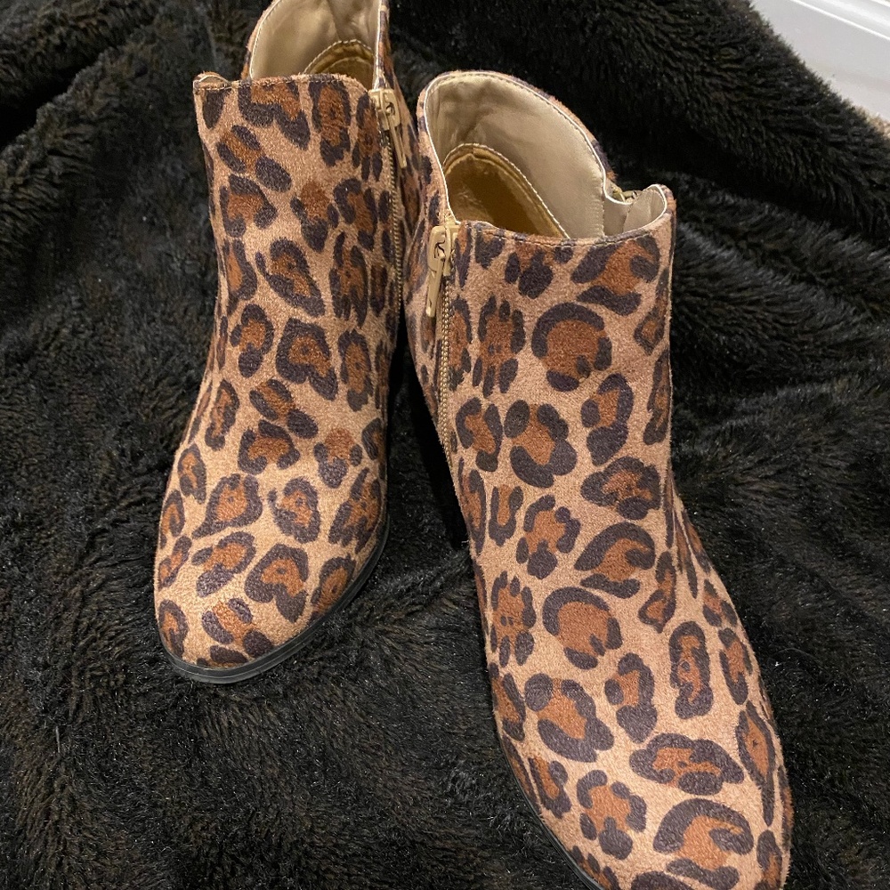Never Worn Leopard Print Booties - image 1